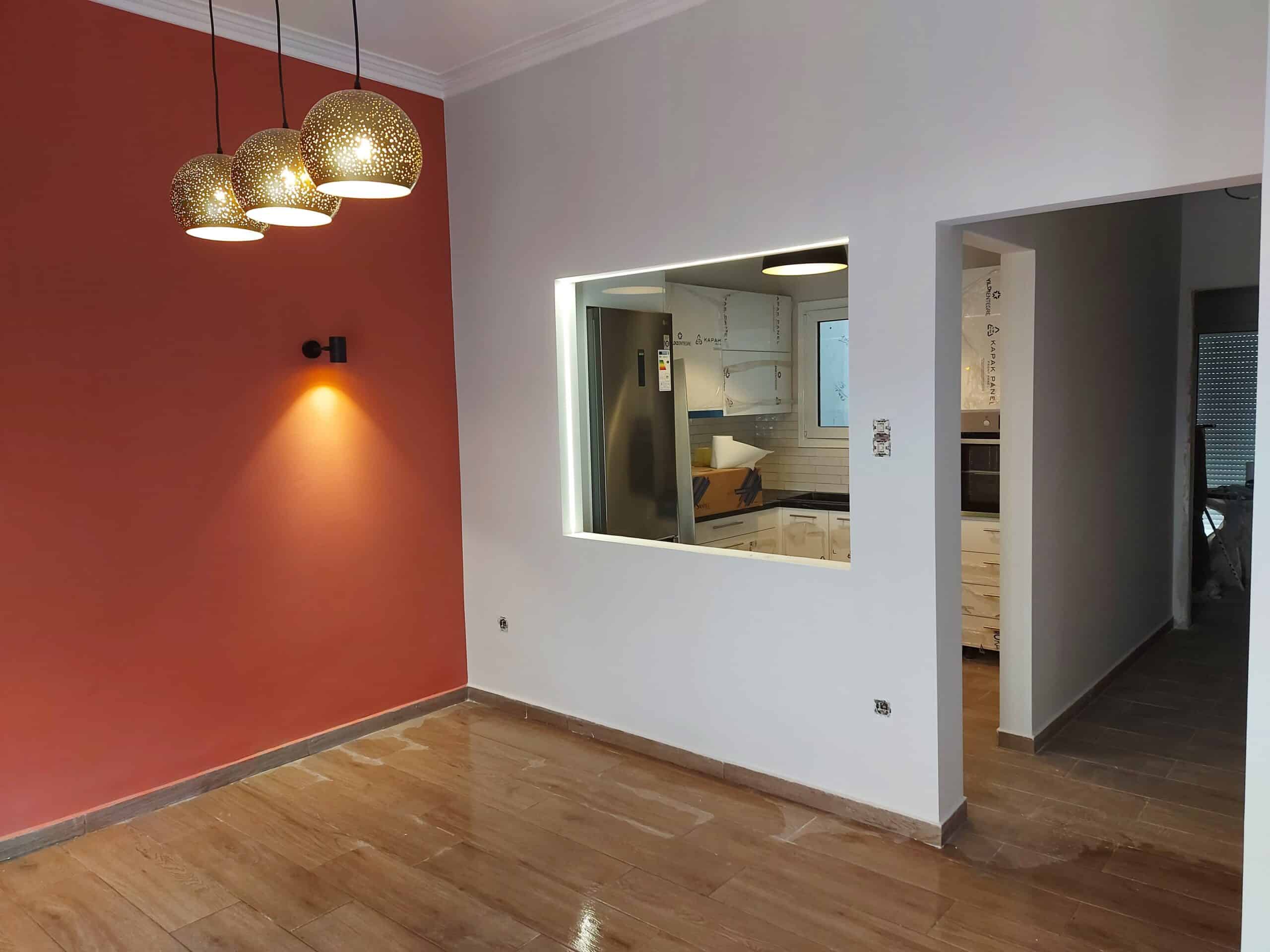 Εσωτερικές τοιχοποιίες με γυψοσανίδα σε σύγχρονο σπίτι